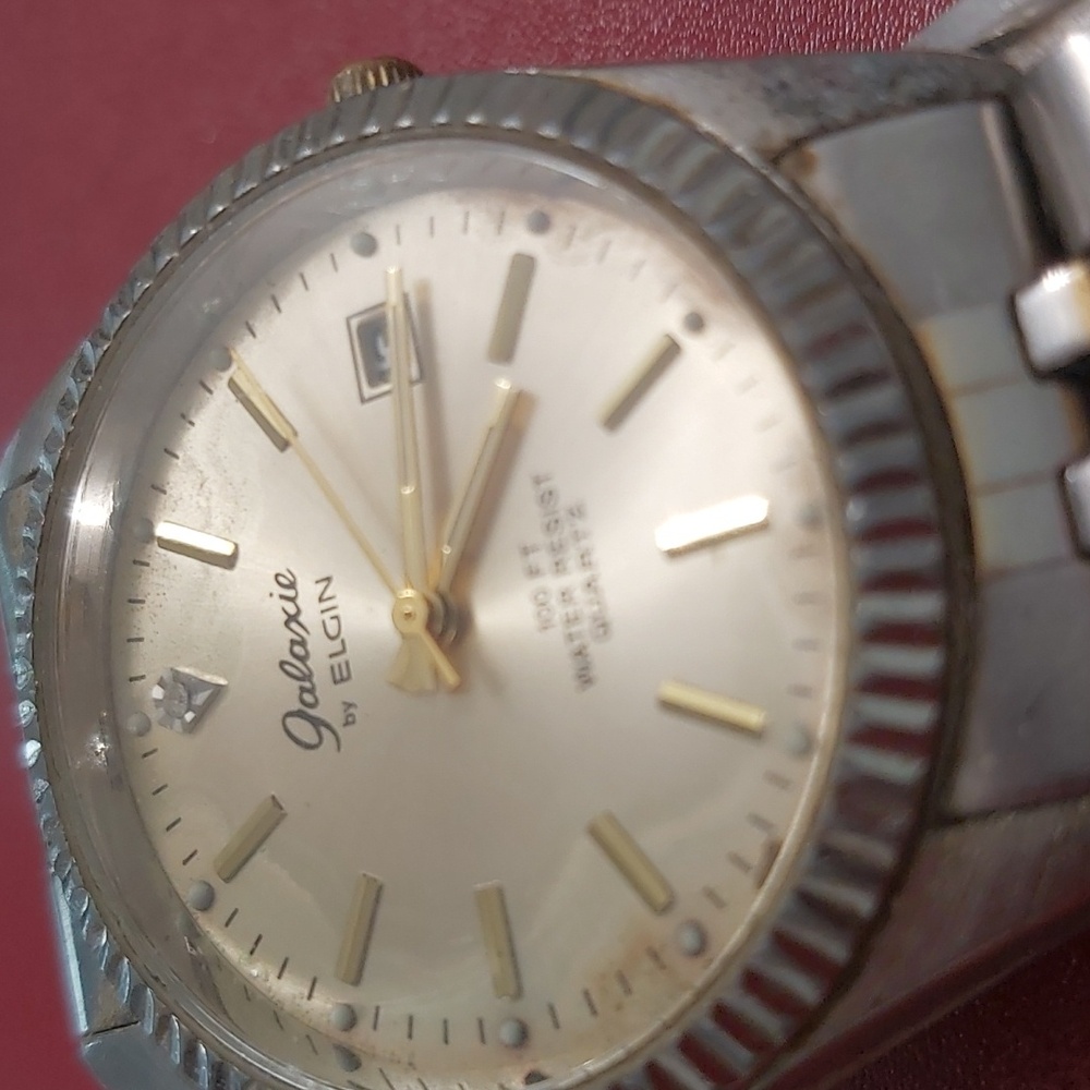 Elgin Galaxie Silver and Gold Watch